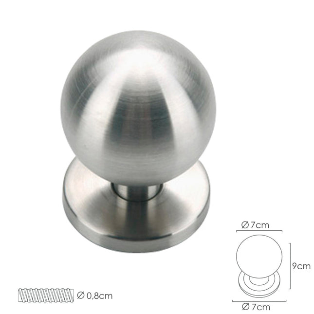 Pomo Puerta Esferico Color Inox Oryx