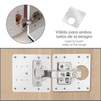 Placas de reparacion bisagras cazoleta 9x9 cm 1 piezas. Placa repara puertas, placa reparación bisagras mueble