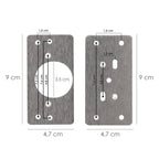 Placas de reparacion bisagras cazoleta 4,7x9 cm 2 piezas. Placa repara puertas, placa reparación bisagras mueble