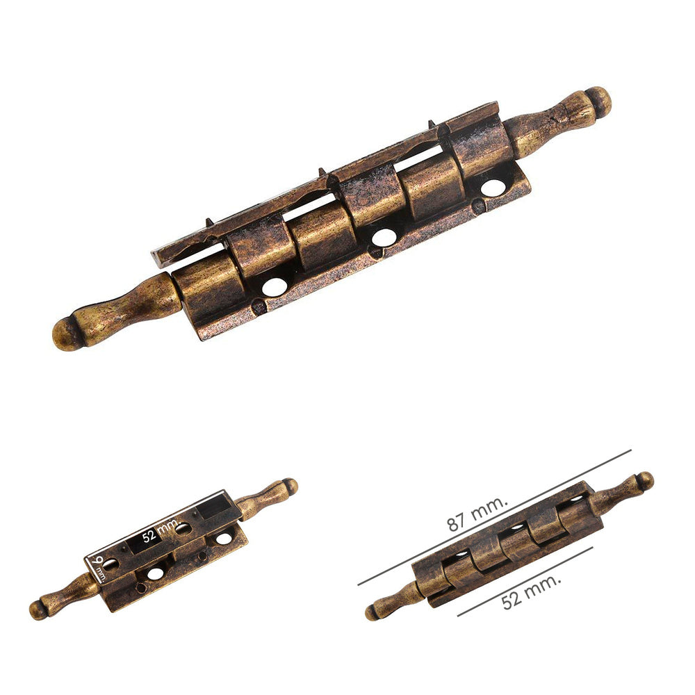 Bisagra desmontable con pasador y remate oro viejo 87 mm