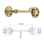Reinforced multi-purpose hasps with screws 100 mm polished brass