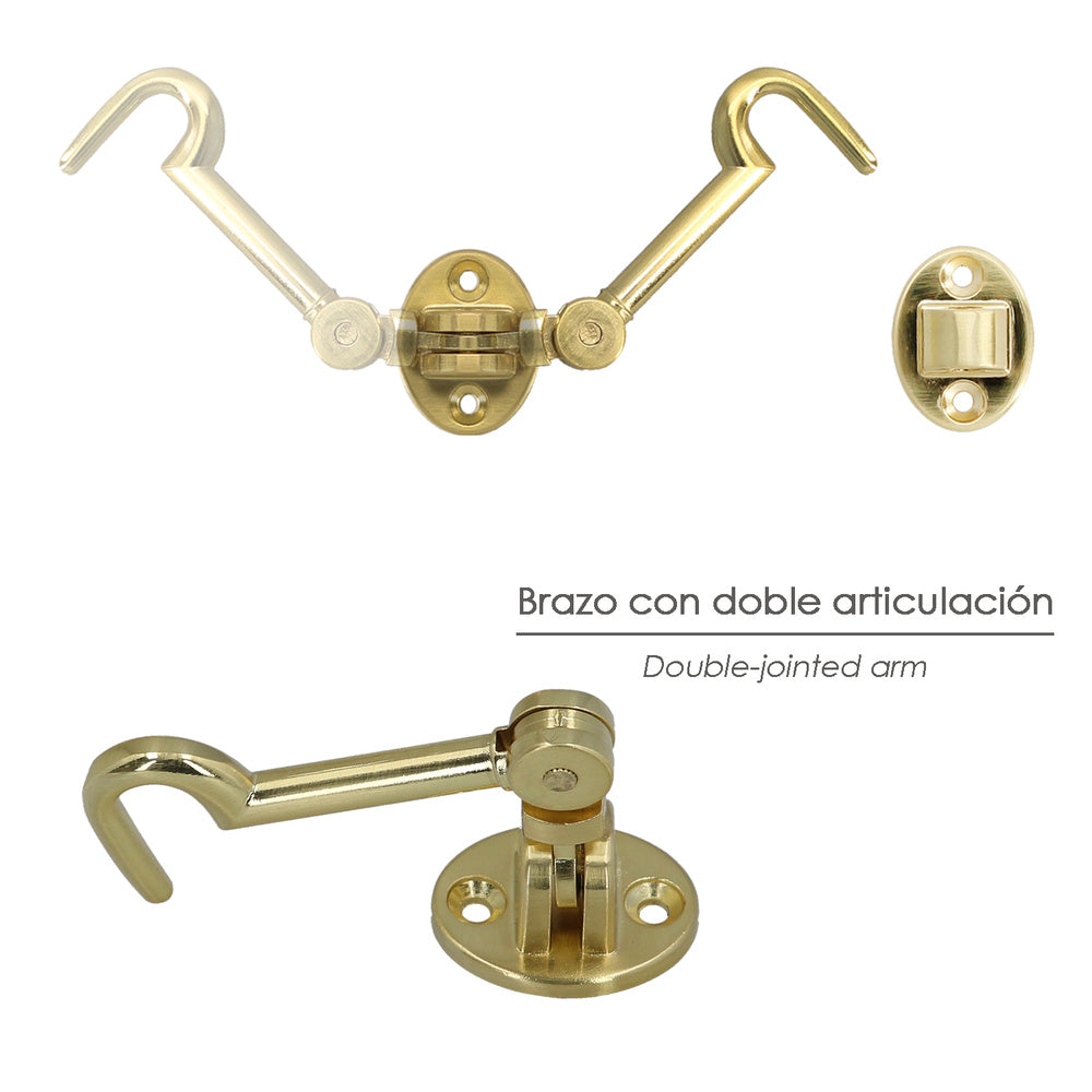 Reinforced multi-purpose hasps with screws 100 mm polished brass