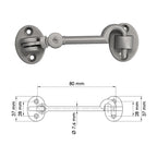 Reinforced multi-purpose hasps with screws, 100 mm, matte nickel-plated brass