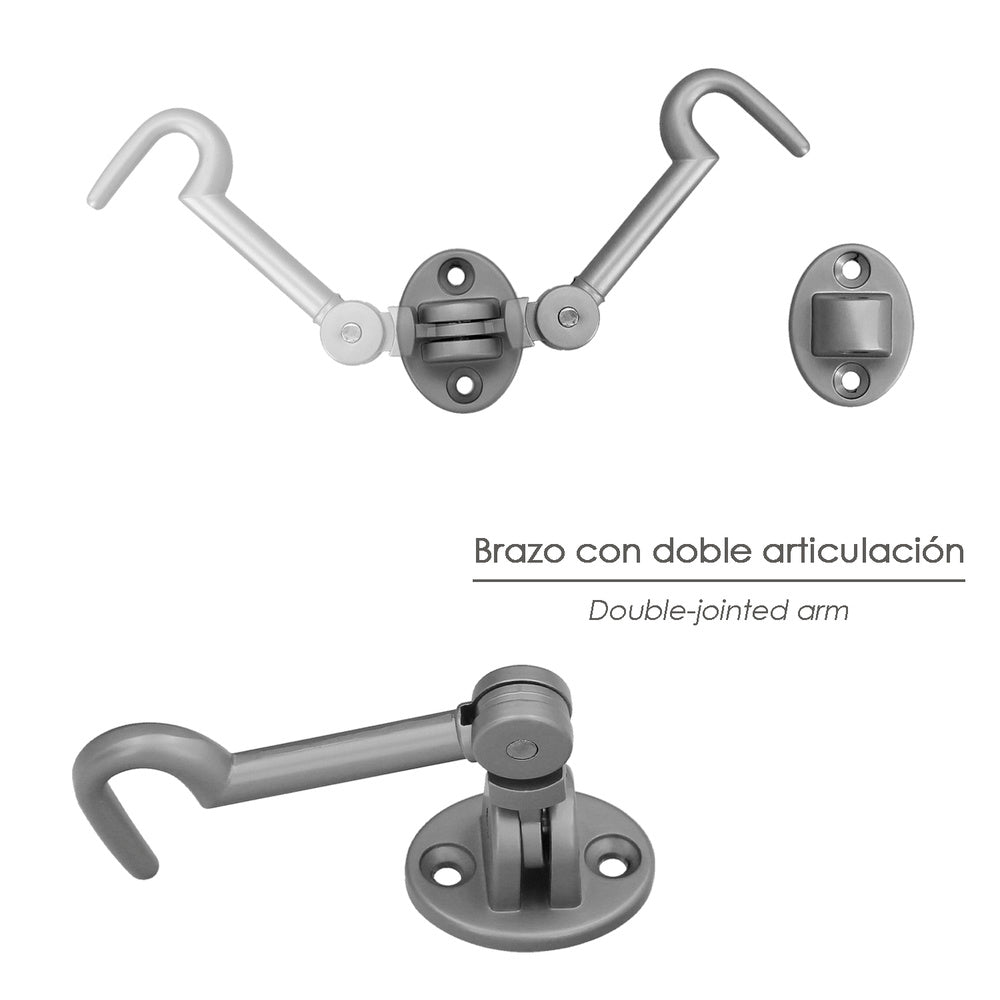 Reinforced multi-purpose hasps with screws, 100 mm, matte nickel-plated brass