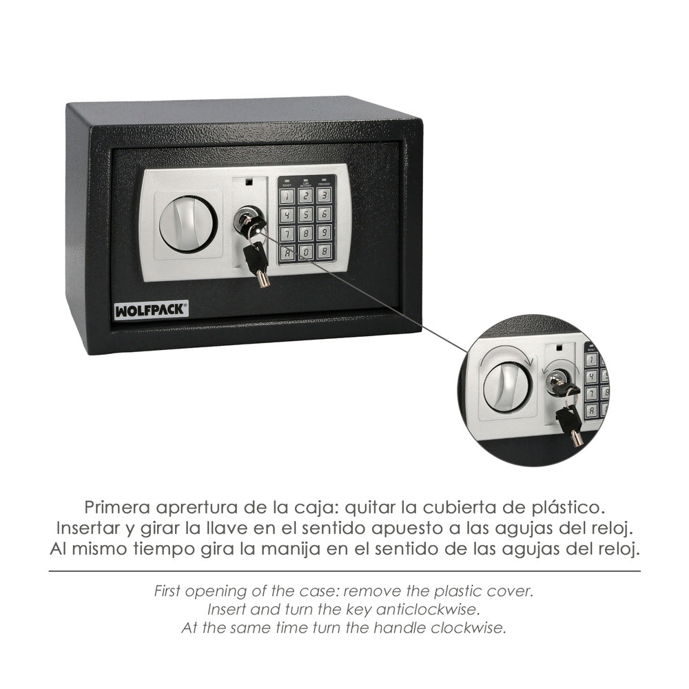 Electronic surface-mounted safe 31x20x20 cm