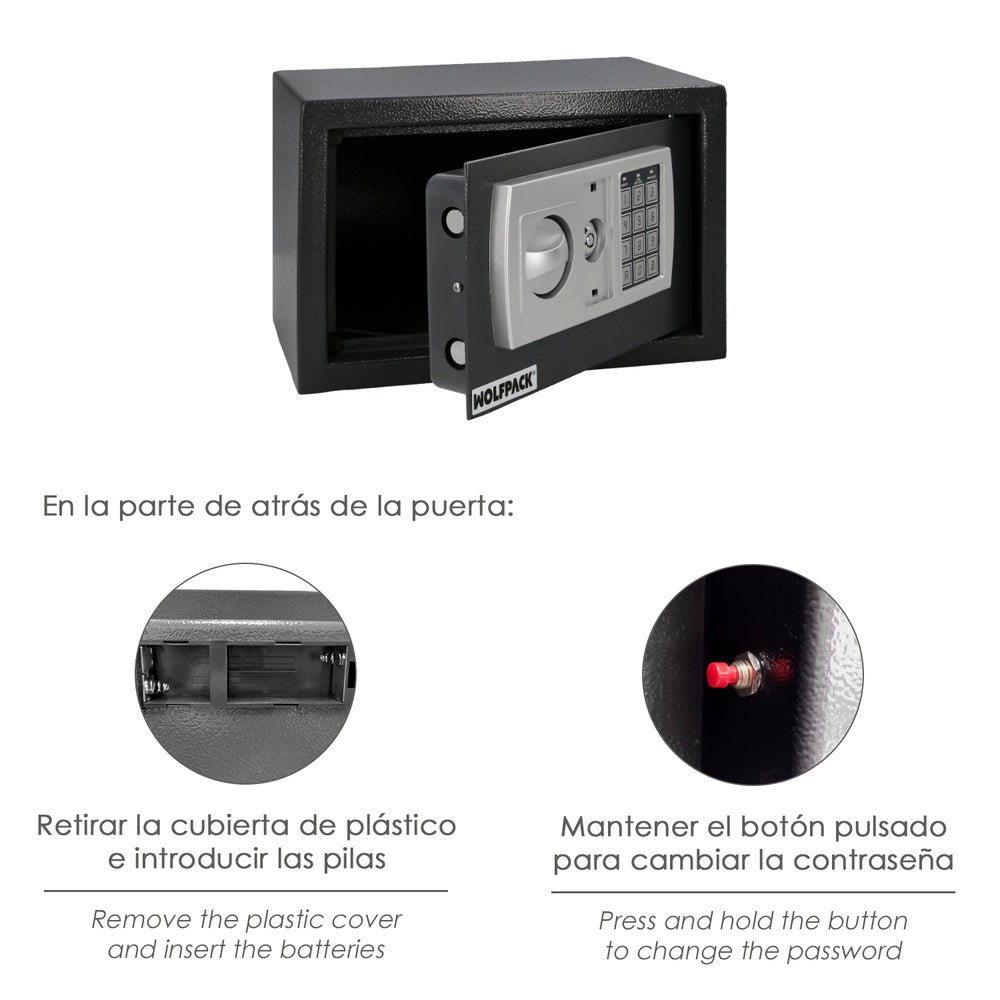 Electronic surface-mounted safe 31x20x20 cm