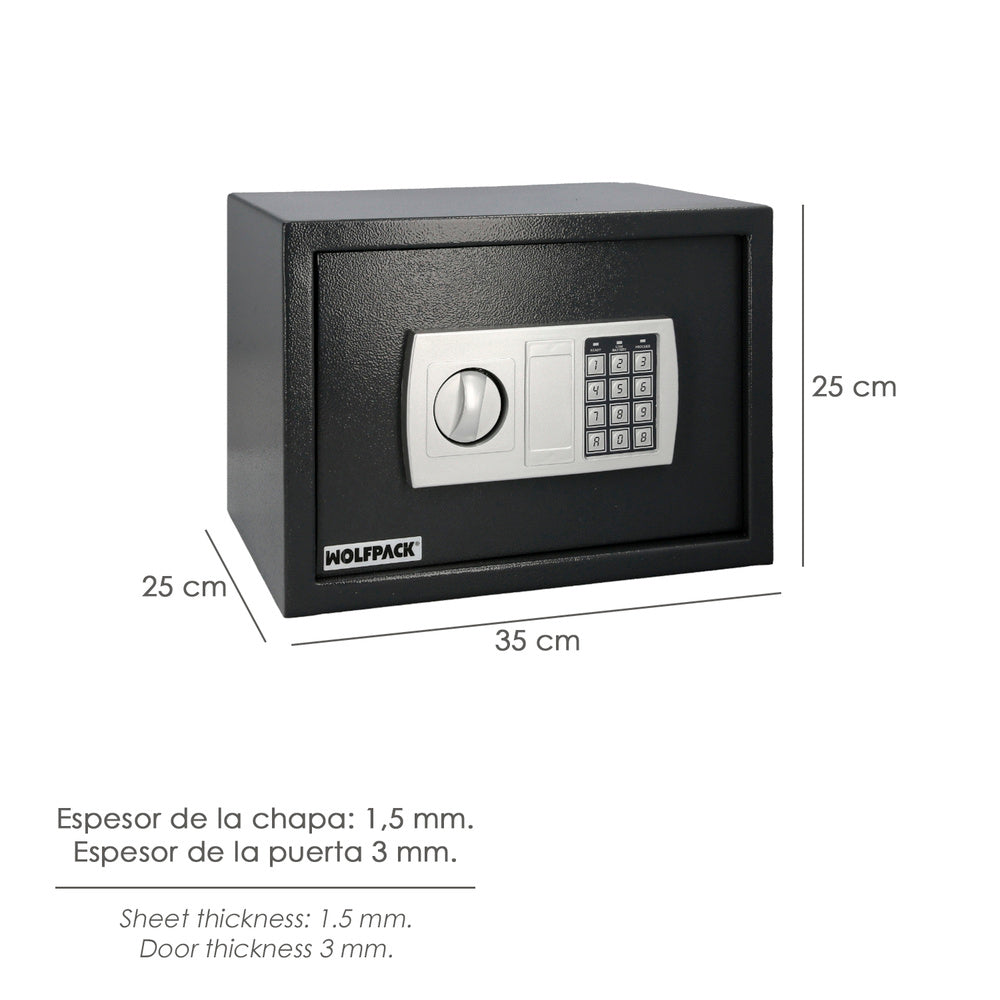Surface-mounted electronic safe 35x25x25 cm