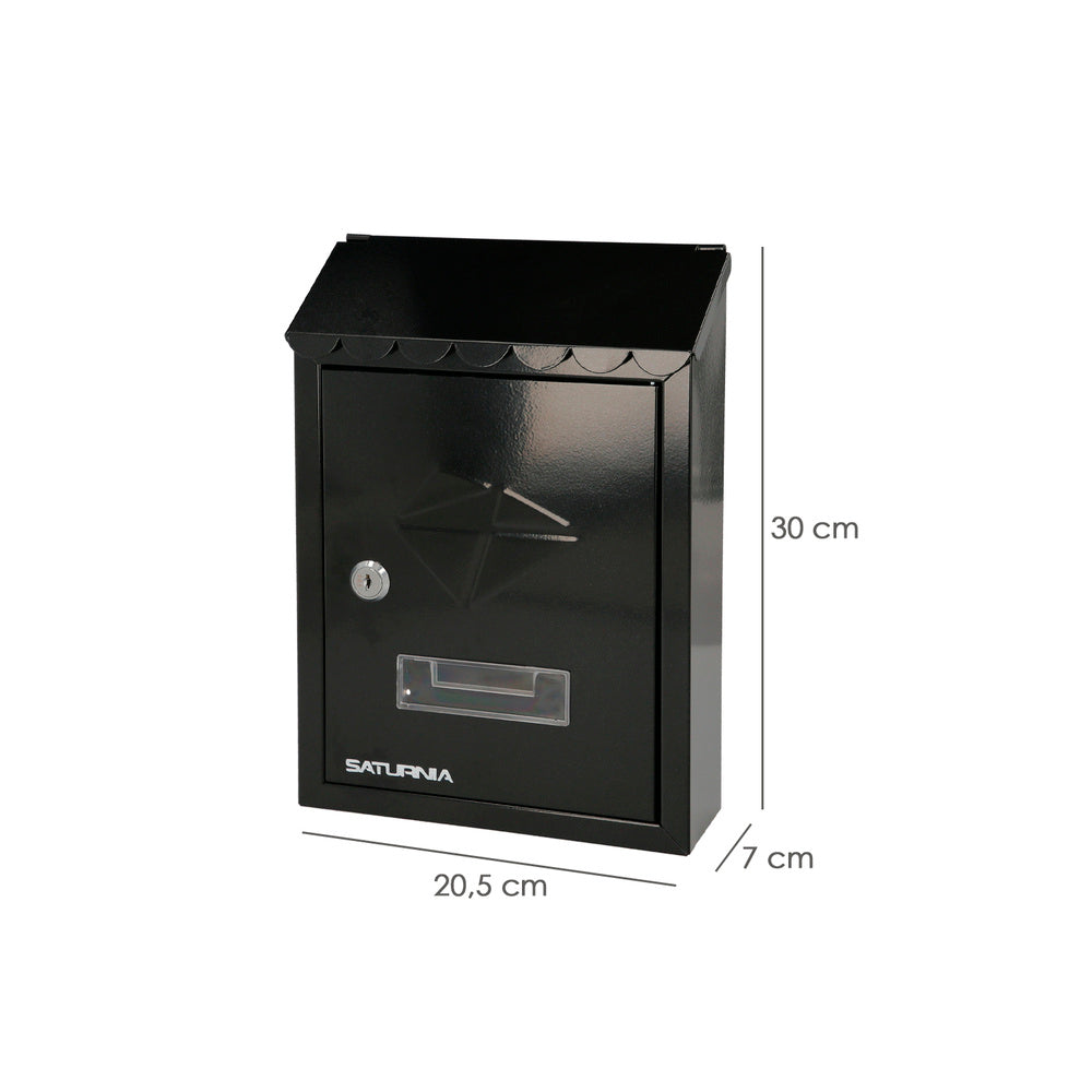 Outdoor mailbox residence 205 x 300 x 70 mm black
