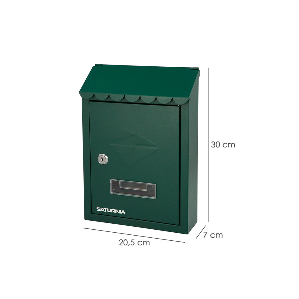 Caixa de correio exterior 205 x 300 x 70 mm verde