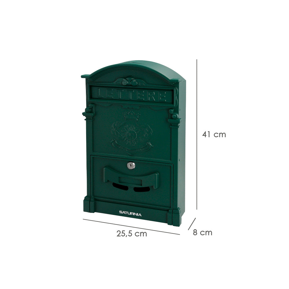 Palace green cast aluminum garden mailbox 255 x 410 x 90 mm