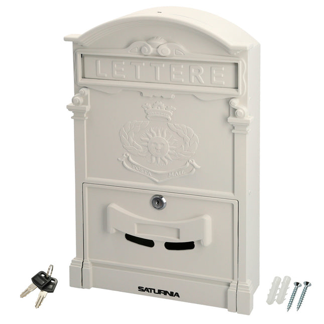 Buzon jardín aluminio fundido blanco palace 255 x 410 x 90 mm