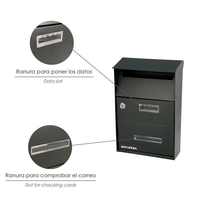 Buzon exterior country gris oscuro 215 x 320 x 105 mm