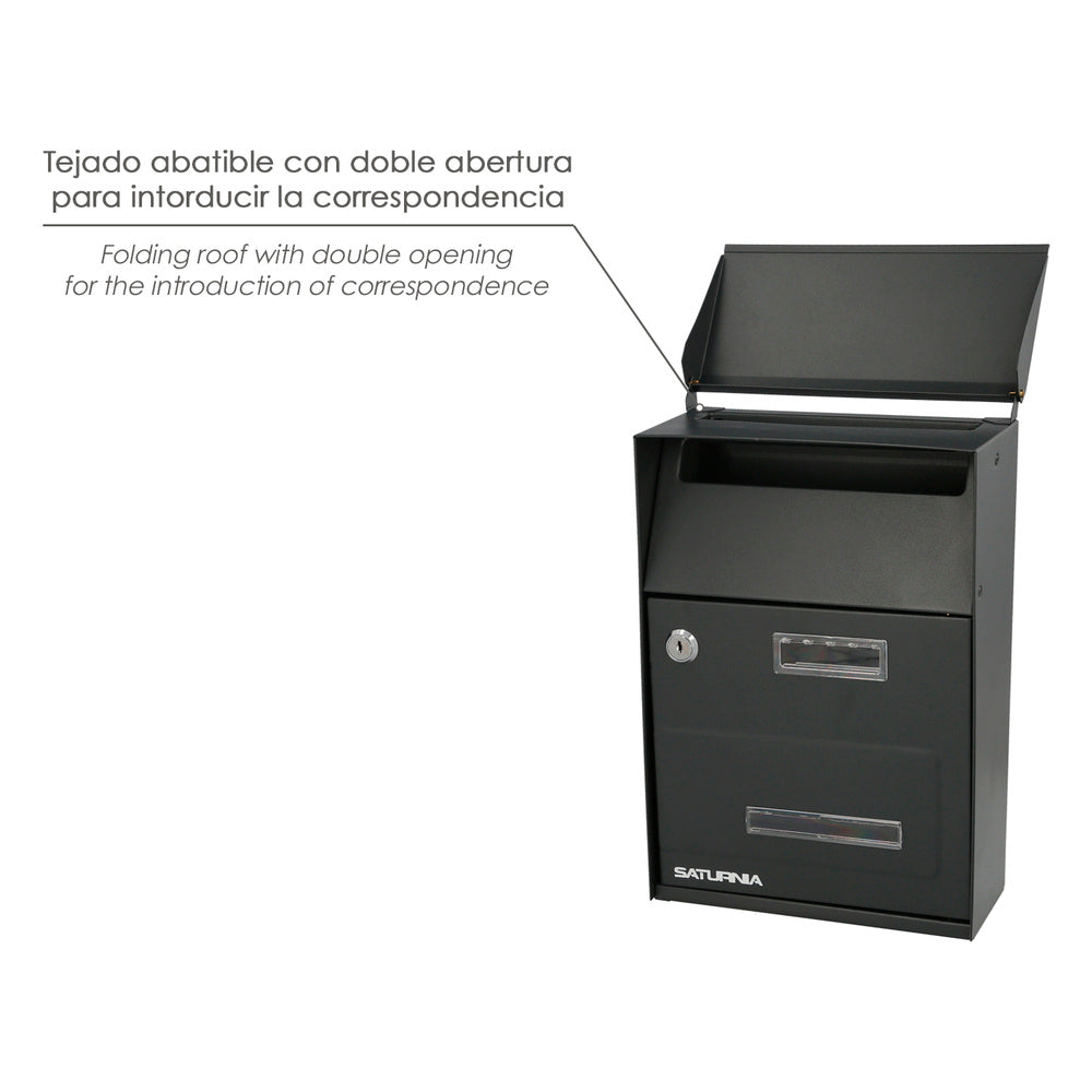 Outdoor country dark grey mailbox 215 x 320 x 105 mm