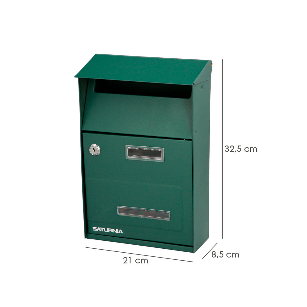 Green country outdoor mailbox 215 x 320 x 105 mm