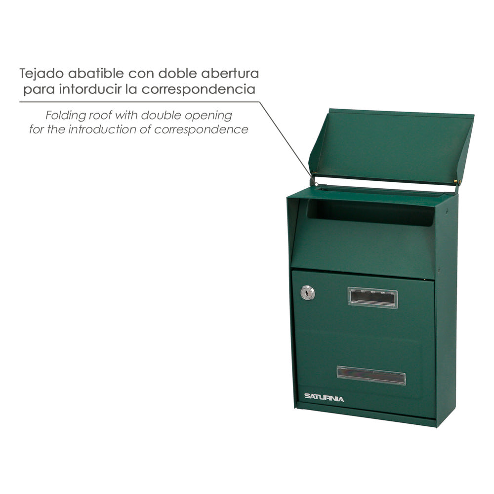 Green country outdoor mailbox 215 x 320 x 105 mm