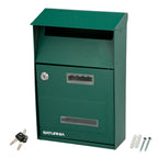 Caixa de correio exterior campestre verde 215 x 320 x 105 mm