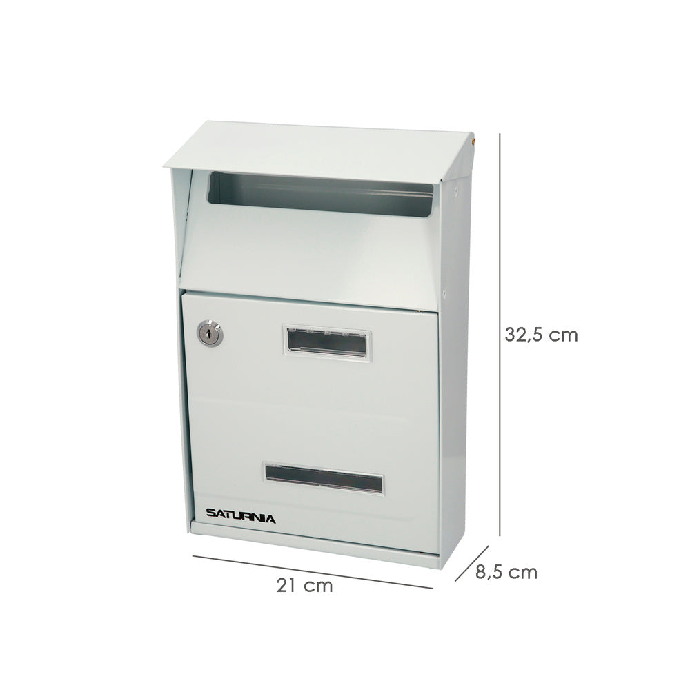 White country outdoor mailbox 215 x 320 x 105 mm
