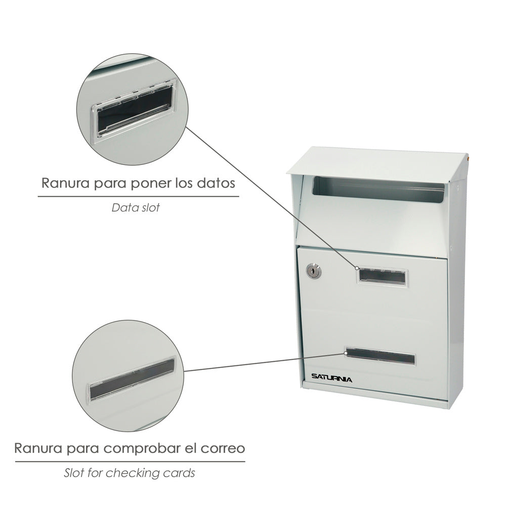 White country outdoor mailbox 215 x 320 x 105 mm