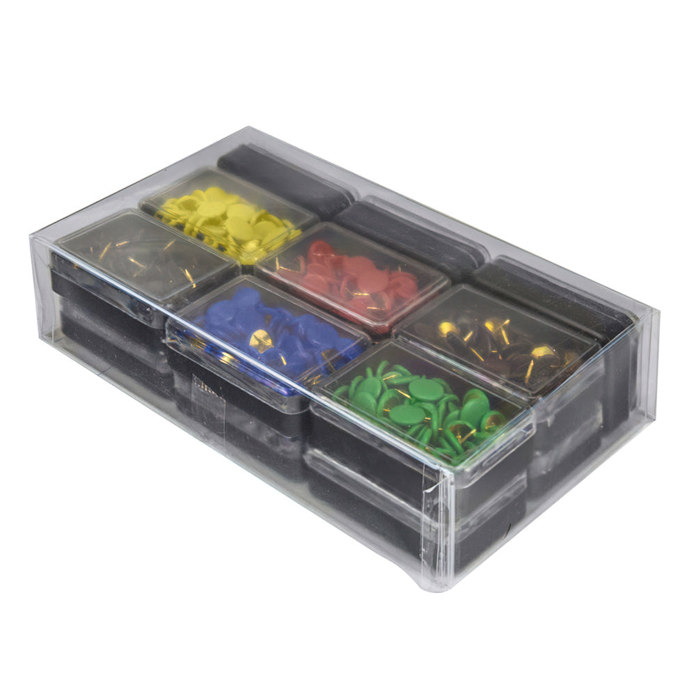 Assorted color pushpins (box of 70 units)