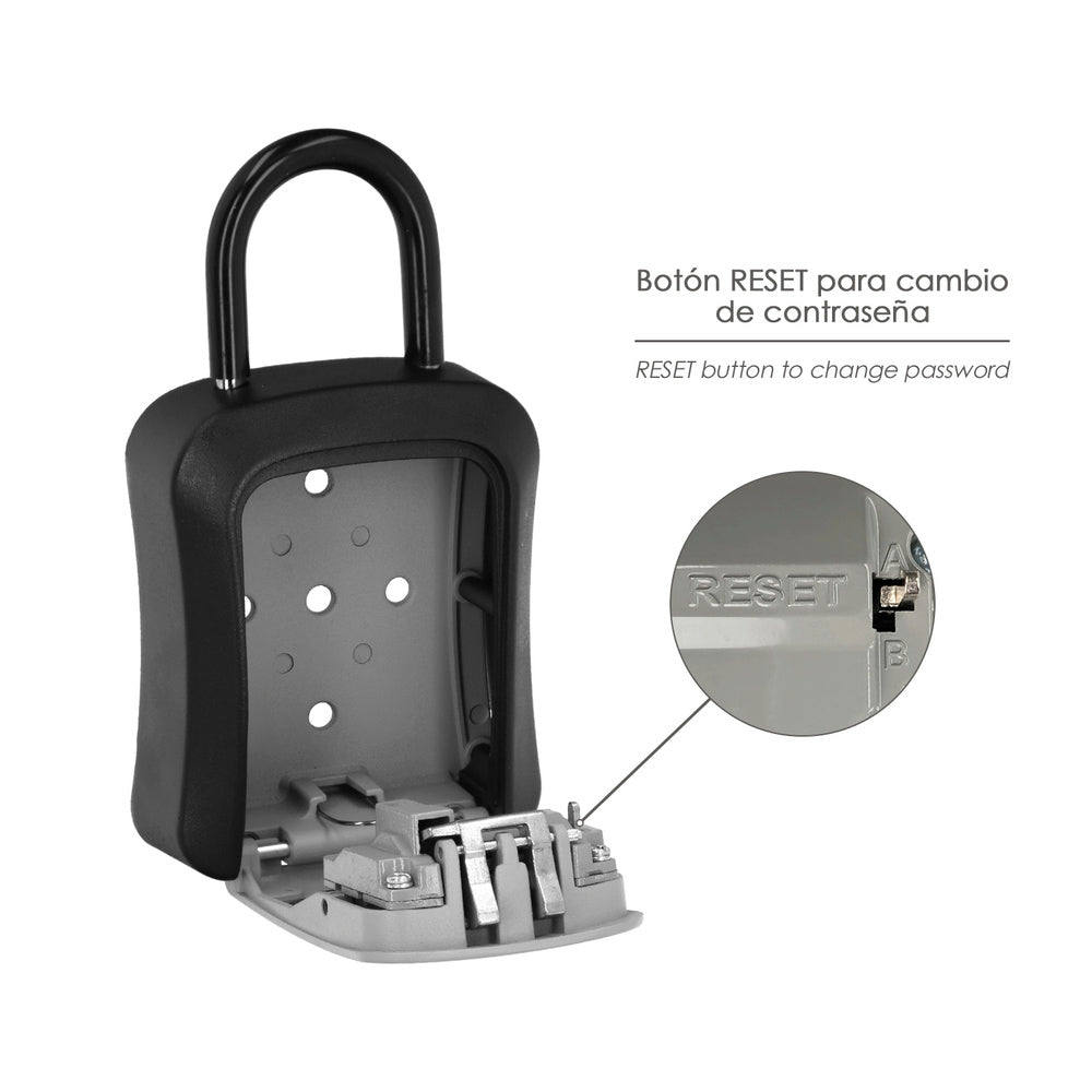 Key safe with shackle 175x95x40 mm, 4 digits. Key box, outdoor key box, wall key box, code key box