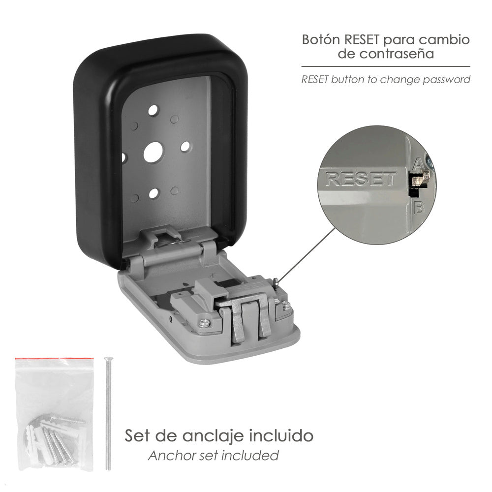 125x95x40 mm 4-digit key security box. Key box, outdoor key box, wall-mounted key box, code key box