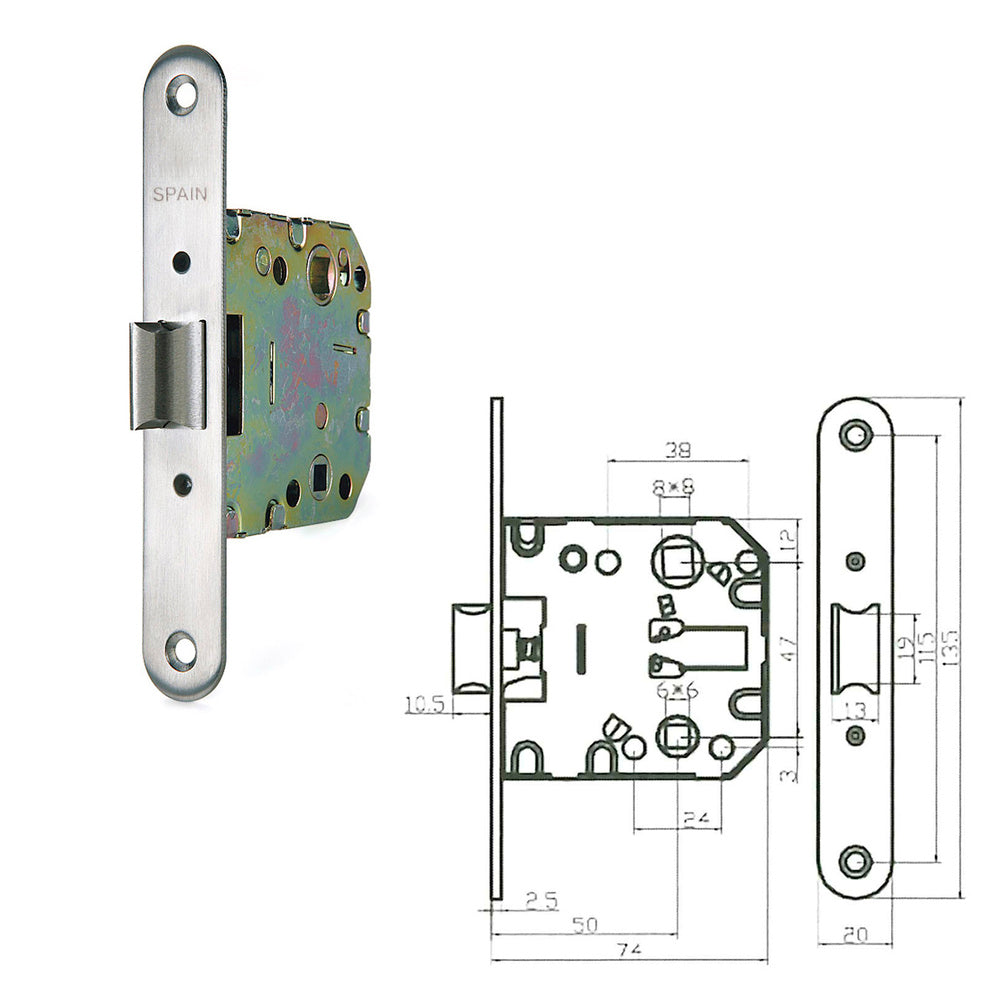 Wolfpack 2000-50 round edge zinc-plated steel latch