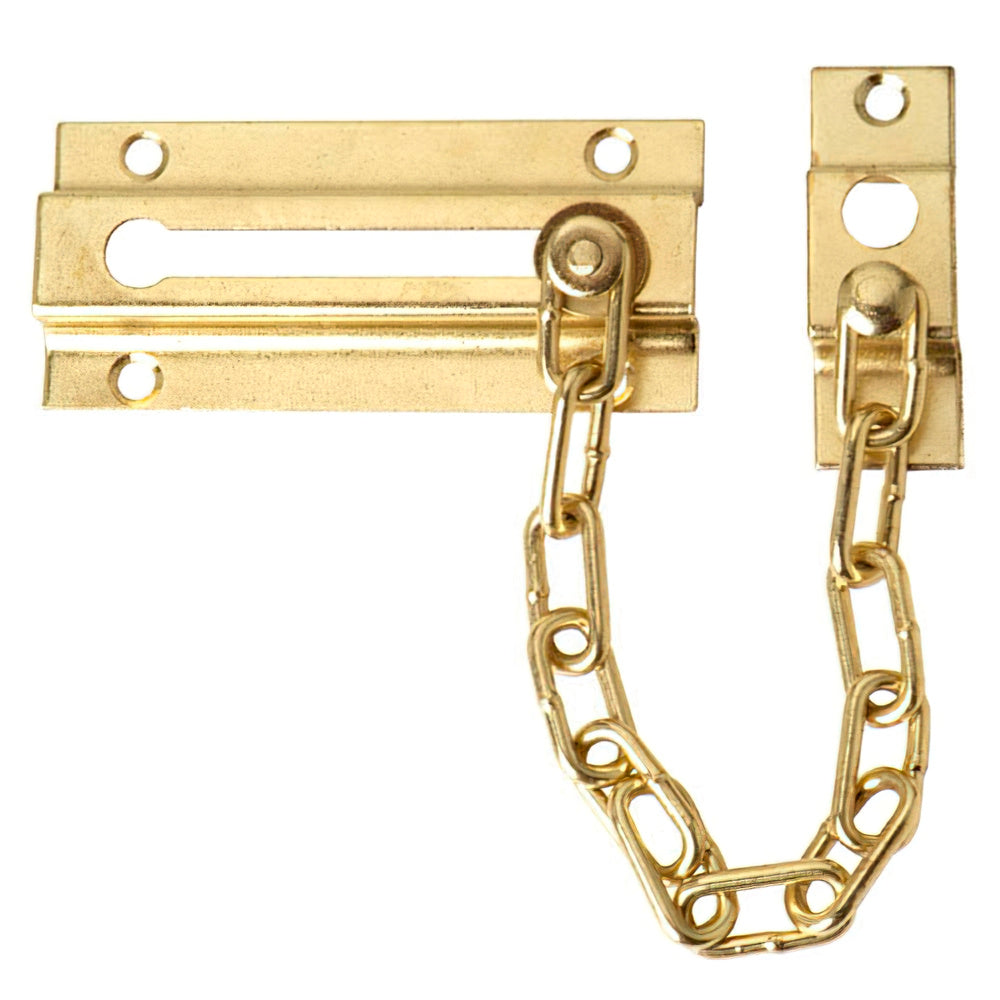 Cadena seguridad puerta latonada (blíster 1 pieza)