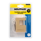 Candado cuadrado latón persiana ancho 70 mm alta seguridad, antirrobo puertas, contenedores, trasteros, 2 llaves