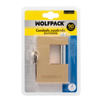 Candado cuadrado latón persiana ancho 70 mm alta seguridad, antirrobo puertas, contenedores, trasteros, 2 llaves