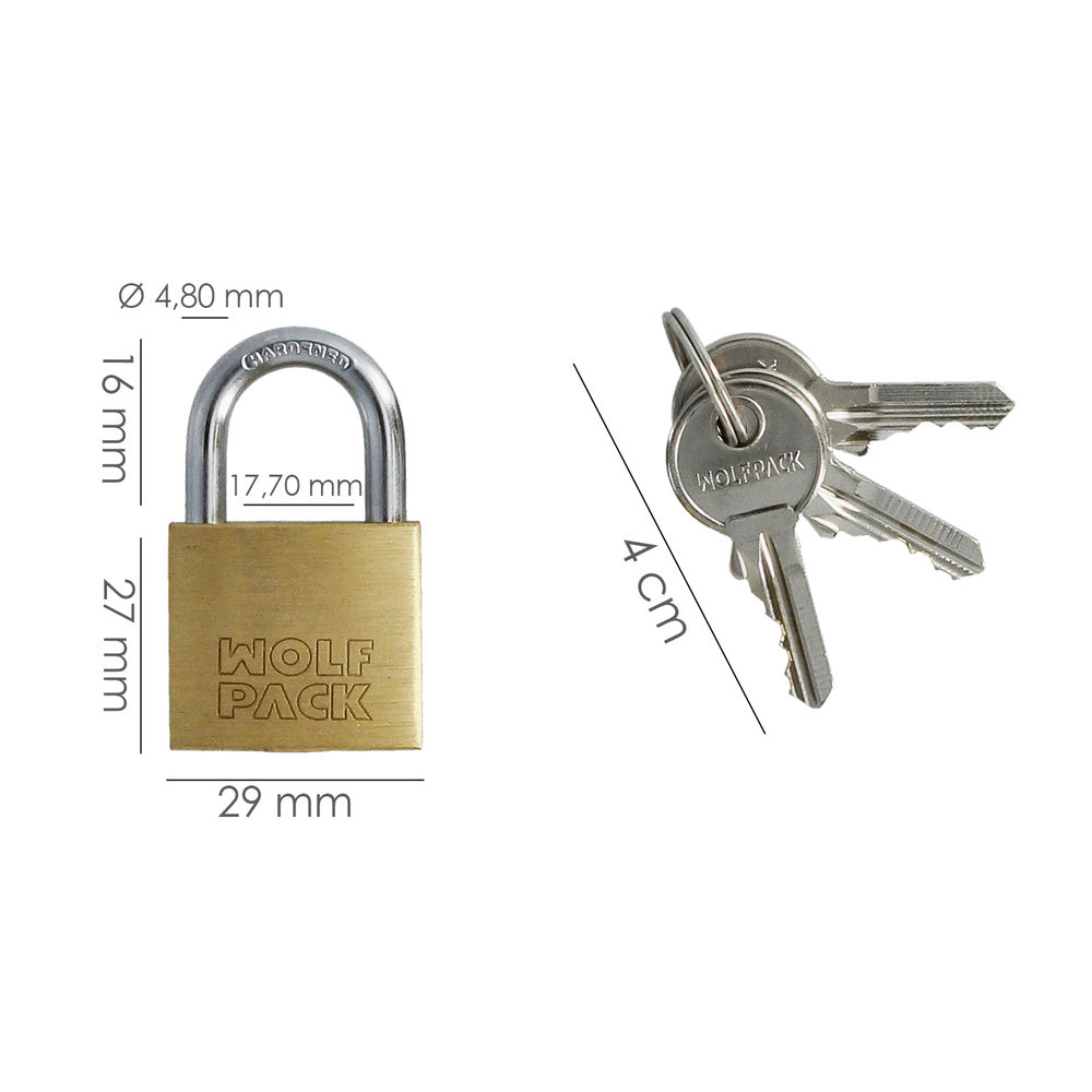 Cadeado latão arco normal chaves iguais 30 mm n.º 1
