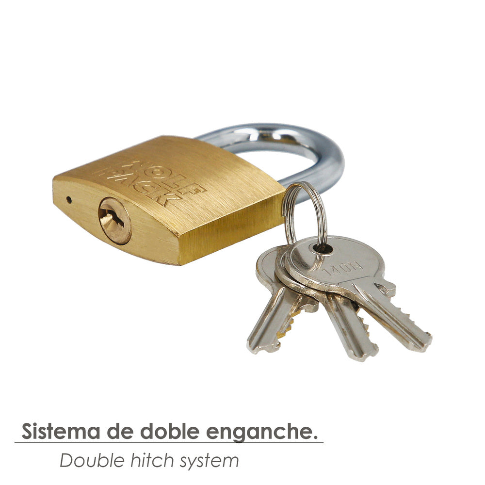 Cadeado de latão arco normal chaves iguais 40 mm n.º 1