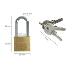 Brass padlock long shackle keyed alike 30mm No.2