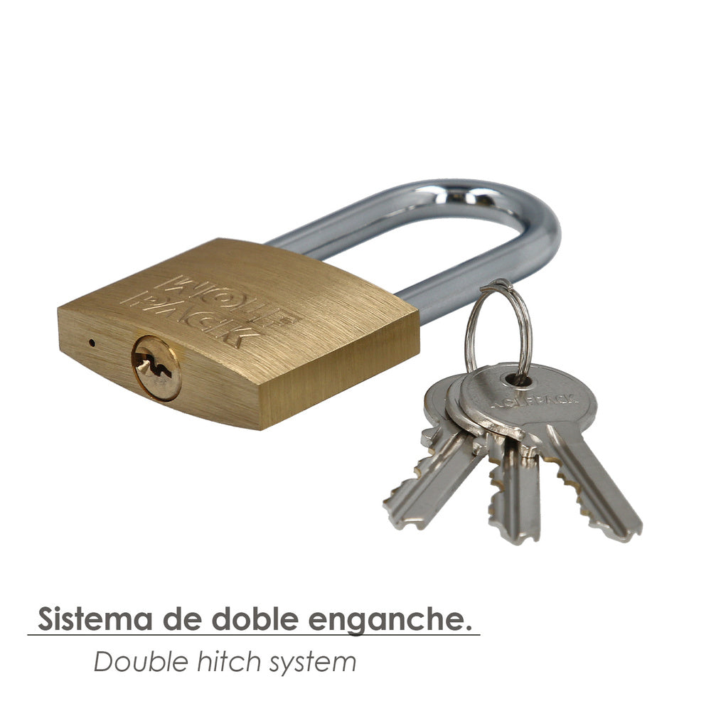 Cadeado latão arco longo chaves iguais 50 mm nº1