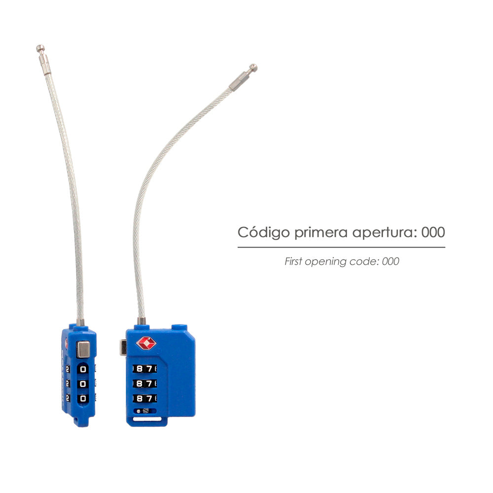 Cadeado de segurança para bagagem TSA de 3 dígitos com cabo de aço. Cadeado de combinação, mala, viagem, mochilas, segurança