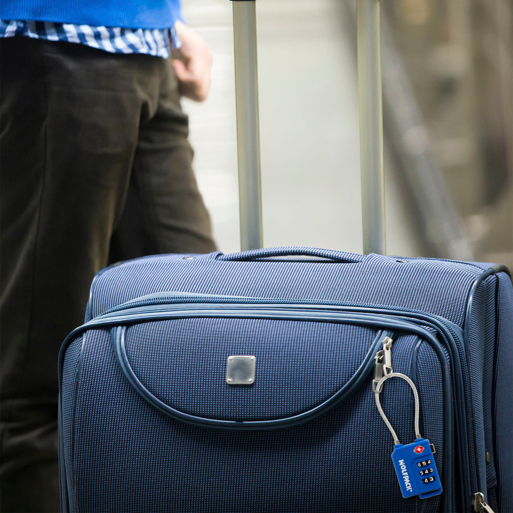 Cadeado de segurança para bagagem TSA de 3 dígitos com cabo de aço. Cadeado de combinação, mala, viagem, mochilas, segurança