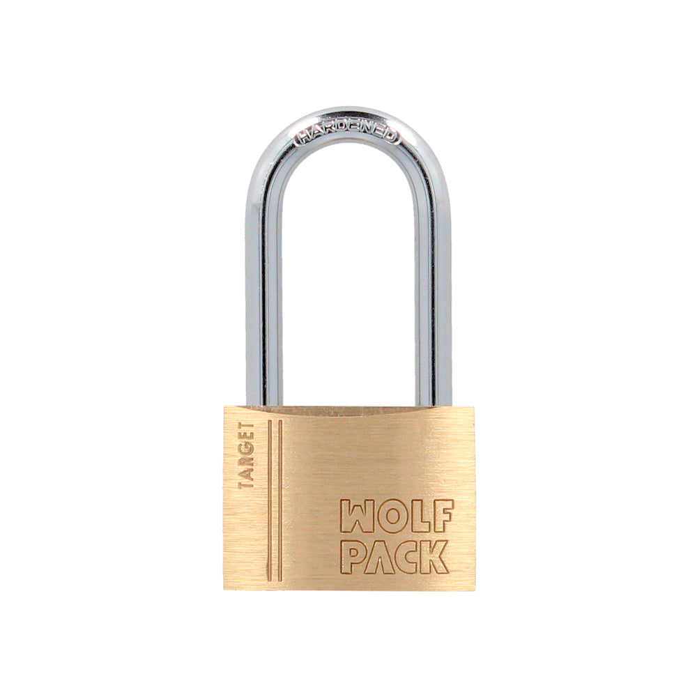 Candado latón arco largo 40 mm arco endurecido. Candado maletas, taquillas, puertas