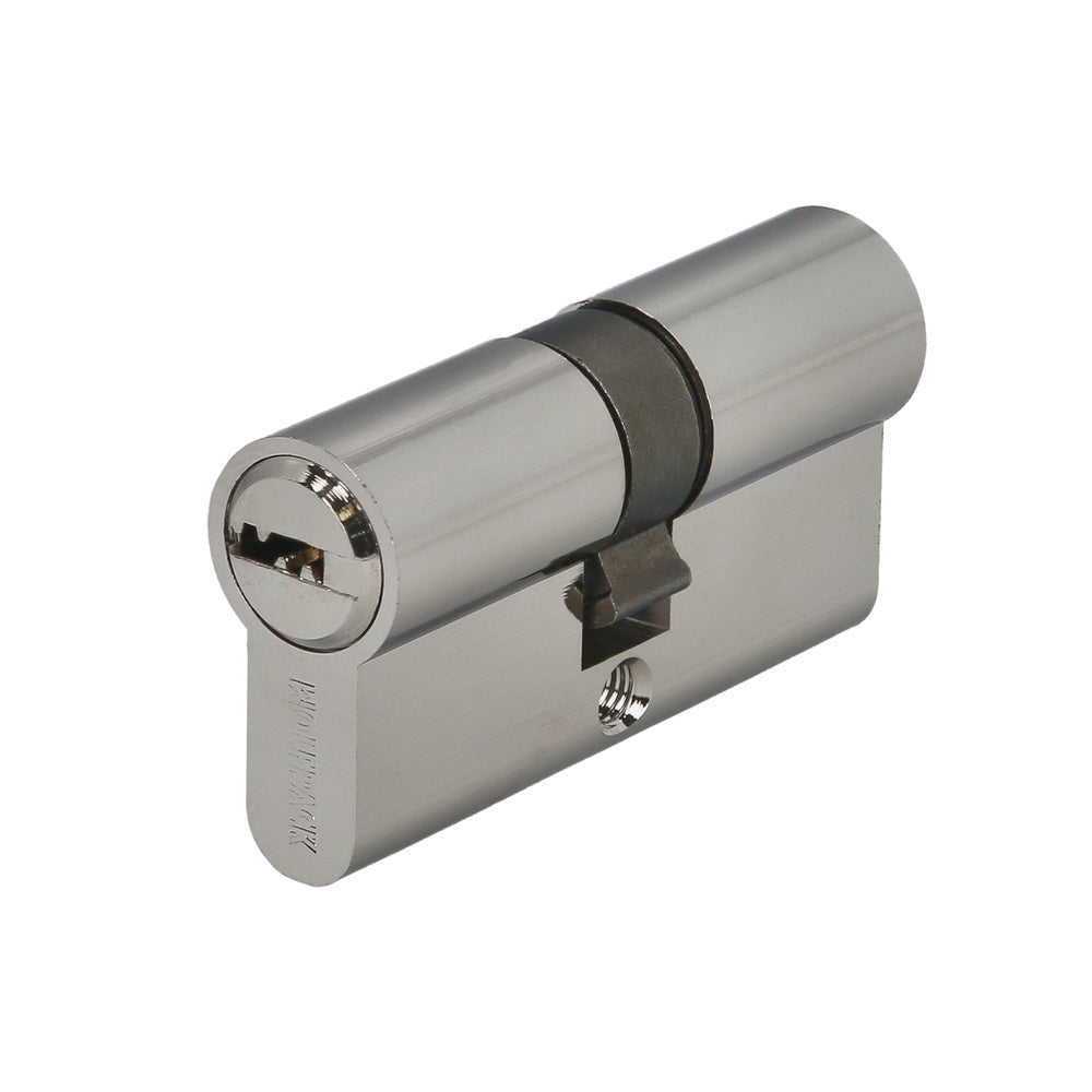30x30 mm/13.5 short cam security cylinder, nickel-plated with 5 keys