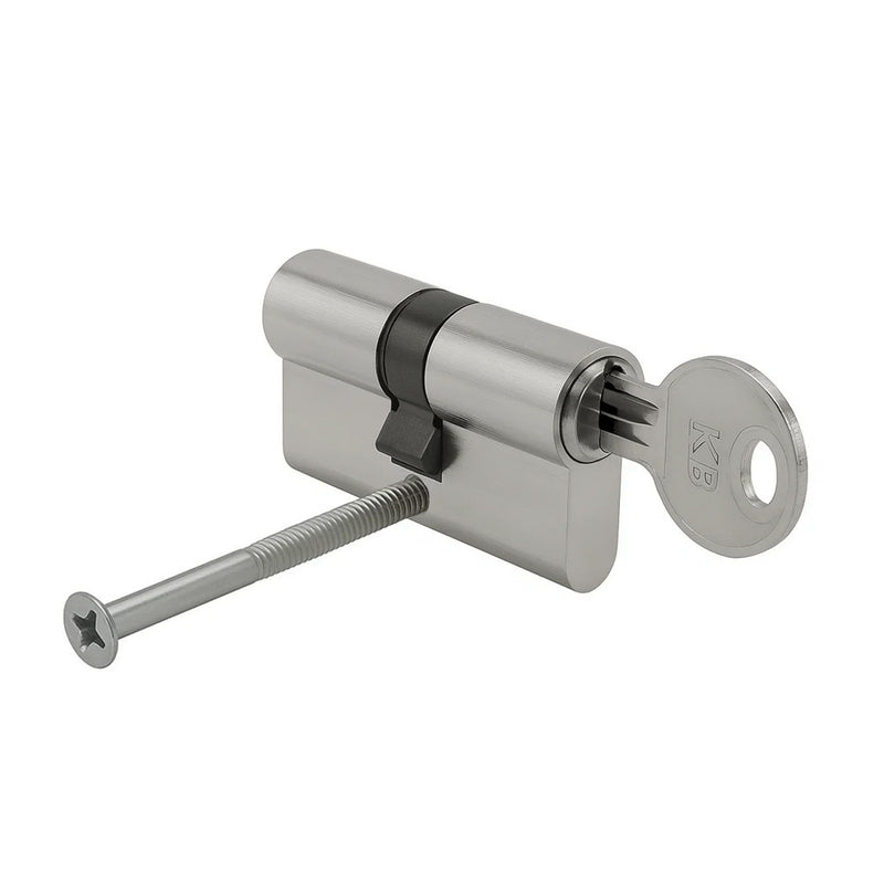 Cilindro seguridad 30x30 mm/13,5 leva corta corta niquelado con 5 llaves