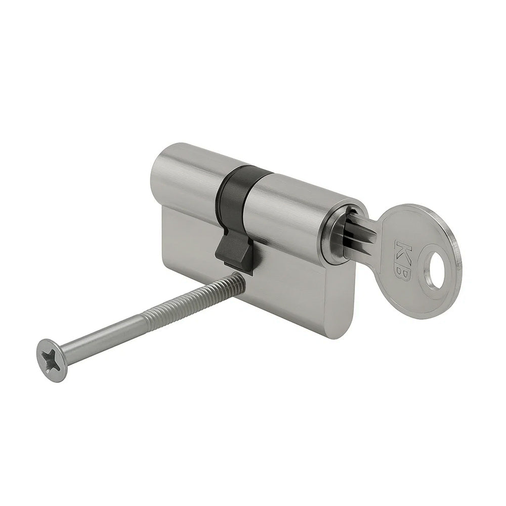 30x30 mm/13.5 short cam security cylinder, nickel-plated with 5 keys