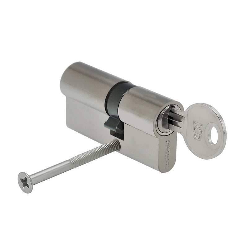 Cilindro seguridad 30x40 mm/13,5 leva corta niquelado con 5 llaves