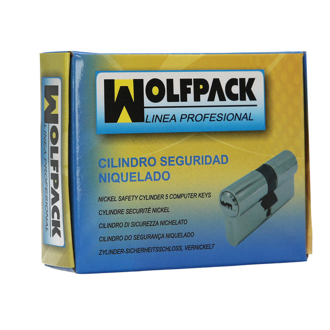Cilindro seguridad 30x40 mm/13,5 leva corta niquelado con 5 llaves