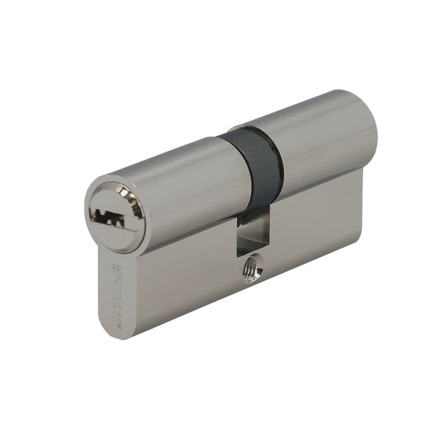 Cilindro seguridad 35x35 mm/13,5 leva corta niquelado con 5 llaves