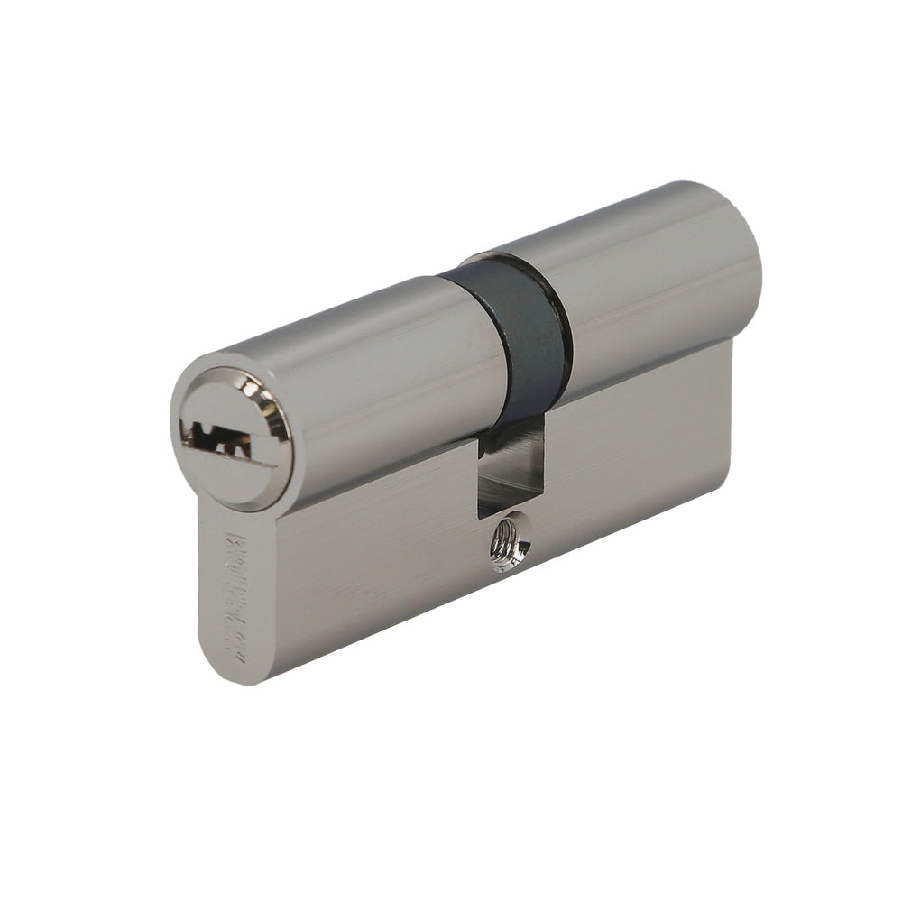 35x35 mm/13.5 security cylinder with short cam, nickel-plated, with 5 keys