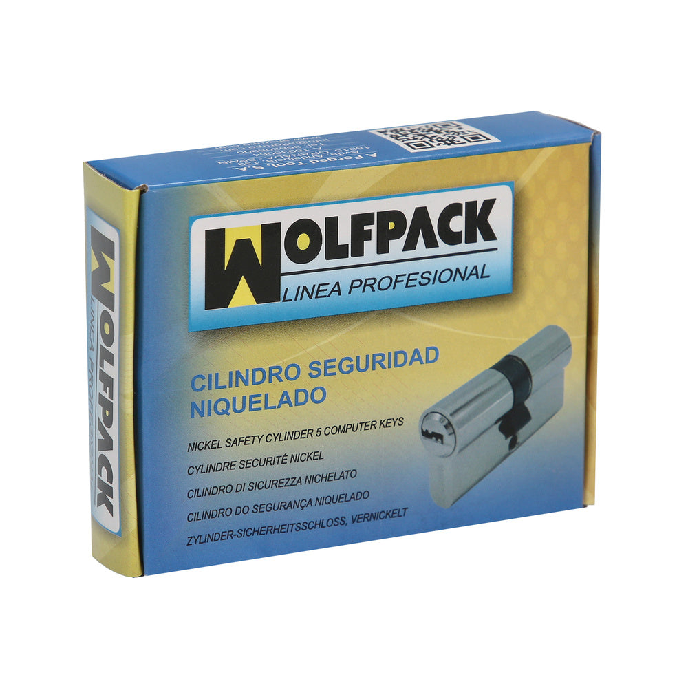 35x35 mm/13.5 security cylinder with short cam, nickel-plated, with 5 keys