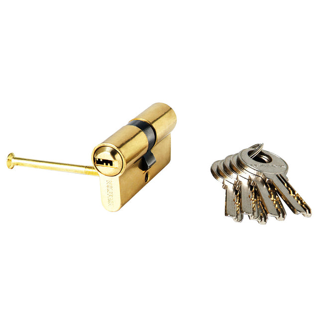 Cilindro de seguridad latonado 30x30/15,0 mm | 5 llaves