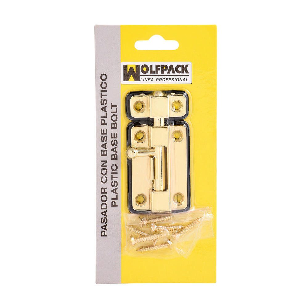 Pasador wolfpack base plástico. 50 mm latonado