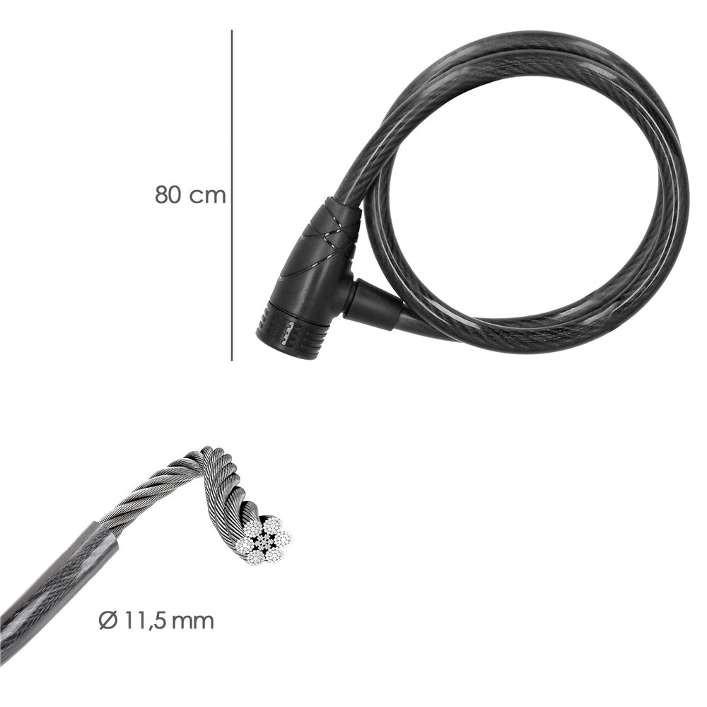 Cabo para bicicleta com chave 12 mm x 80 cm