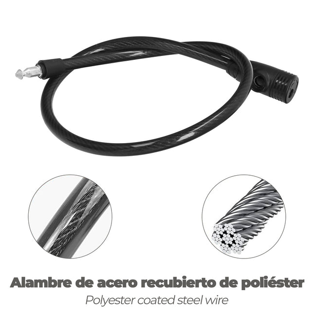 Cable bicicleta con llave 12 mm. x 80 cm