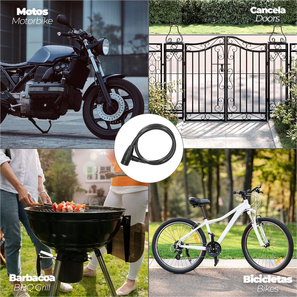 Cabo para bicicleta com chave 12 mm x 80 cm