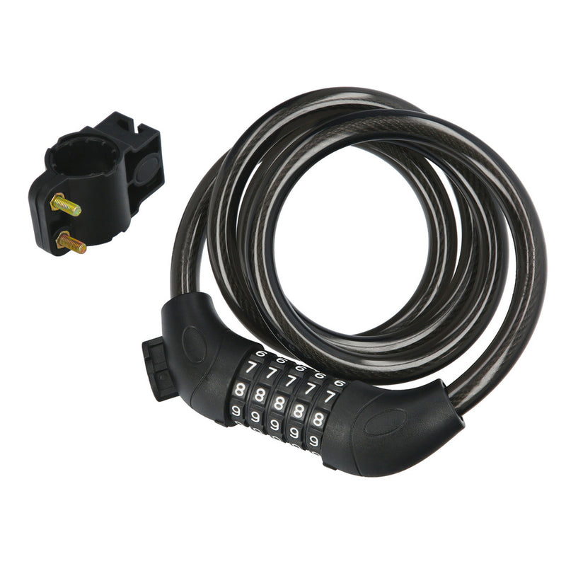 Cable bicicleta espiral con combinación. 12 mm. x 120 cm